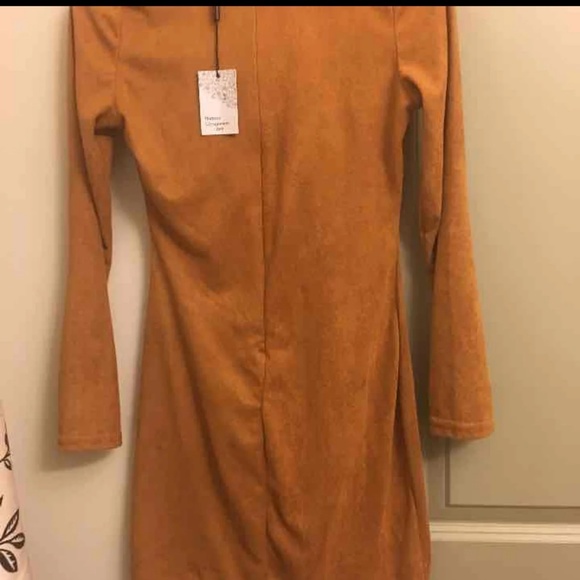 BRANDNEW Burnt Orange Suede Mini Dress - Picture 3 of 3
